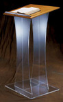 Acrylic Lectern with Optional Wood Top - 43"
