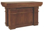 Wooden Church Altar with Layered Top & Wheat and Grapevine Carvings