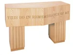 Contemporary Wooden Communion Table with Optional Lettering