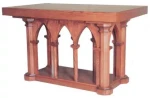 Wooden Church Altar with Eight-Pillar Design