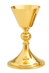 24K Gold Chalice & Scale Paten and Matching Ciborium 