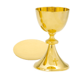 24K Gold Chalice & Scale Paten and Matching Ciborium 