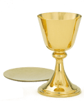 High Polish 24K Gold Chalice & Scale Paten and Matching Ciborium