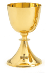 24K Gold High Polish Chalice & Scale Paten and Matching Ciborium 