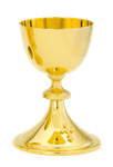 24K Gold Chalice & Scale Paten and Matching Ciborium - High Polish Finish