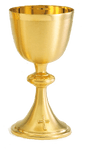 24K Gold-Plated Chalice & Paten and Matching Ciborium 