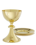 24K Gold Chalice & Well Paten and Matching Ciborium 