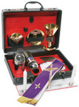 Portable Mass Kit with Chalice, Bowl Paten, Host Box & Stole – Secure Case