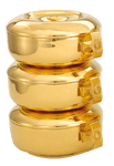 24K Gold-Plated Single or Stacking 3-Piece Ciboria Set - High Polish Finish