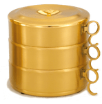 24K Gold-Plated Single or Stacking 3-Piece Ciboria Set with Swinging Handles - Satin Finish