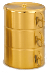 24K Gold Single or Stacking Ciboria 3-Piece Set - Satin Finish