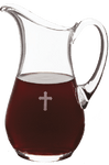 Glass Flagon with Etched Cross - 48 Ounces 
