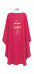 Swiss Schiffli Embroidered Cross & Crown Chasuble with Stole