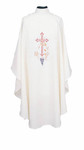 Swiss Schiffli Embroidered Cross, Wheat & Grapes Chasuble with Stole