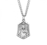Sterling Silver or Gold-over Sterling Silver Sacred Heart of Jesus Medal - 24" Chain