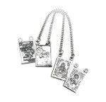 Sterling Silver Two Piece Double Sided Scapular Medals - 30" Endless Chain