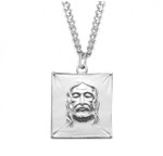 Sterling Silver Shroud of Turin Medal - 24" Chain
