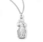Sterling Silver Divine Mercy Pendant - 18" Chain