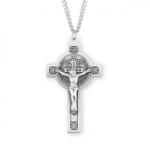 Sterling Silver St. Benedict Crucifix - 24" Chain