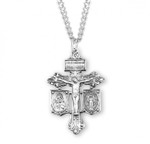 Sterling Silver Pierced Pardon Crucifix - 24" Chain