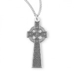 Sterling Silver Ornate Celtic Cross - 18" Chain