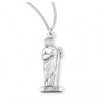 Sterling Silver St. Jude Silhouette Medal - 18" Chain