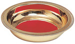 Bright Brass Collection Plate with Red Pad – 11"