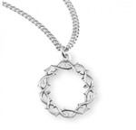Sterling Silver Crown of Thorns Pendant - 20" Chain