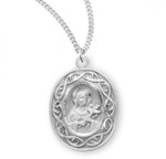 Sterling Silver "Crown of Thorns" St. Therese Medal - 18" Chain