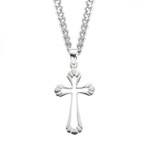 Sterling Silver Petite Cut-Out Cross Pendant - 18" Chain