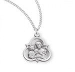 Pendant comes on an 18" Genuine rhodium plated curb chain.