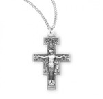 Sterling Silver San Damiano Cross - 18" Chain