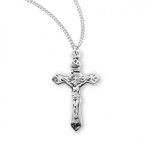 Sterling Silver Pointed Edge Fancy Crucifix - 18" Chain