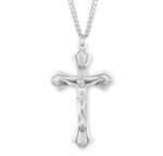 Sterling Silver Flared-Ended Crucifix Pendant - 24" Chain