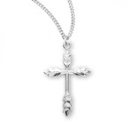Sterling Silver or Gold-over Sterling Silver Wheat Cross - 18" Chain