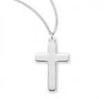 Sterling Silver High-Polished Plain Cross - 18" Chain