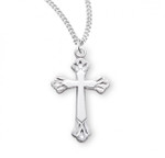Sterling Silver or Gold-over Sterling Silver Flare-Tipped Cross Pendant - 18" Chain