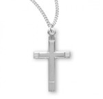 Sterling Silver or Gold-over Sterling Silver Fancy Cross Pendant - 18" Chain