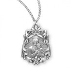 Sterling Silver Fancy Our Lady of Perpetual Help Medal - 18" Chain