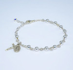 5MM High-Polished Sterling Silver Rosary Bracelet 