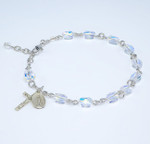 Aurora Crystal Flat Oval Rosary Bracelet 
