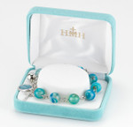 10MM Blue Agate Swirl Rosary Bracelet 