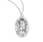 Sterling Silver Oval St. Apollonia Medal - 18" Chain