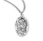 Sterling Silver Oval St. Francis Xavier Medal - 20" Chain