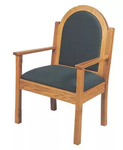 Wooden Church Arm Chair with Upholstered Back - 41" 