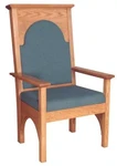Wooden Celebrant Sanctuary Chair with Upholstered Seat & Back – 50"