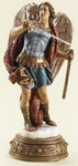 Saint Michael Figure. Resin/Stone Mix. 10.25" Height. 5" Width x 4.5" Diameter. Patron Saint of Policeman, Fireman & Armed Forces. Drawer at base opens and contains scroll with prayer that reads: "St. Michael the Archangel, defend us in battle. Be our protector against the wickedness and snares of the devil..."
Saint Michael Figure. Resin/Stone Mix. 10.25" Height. 5" Width x 4.5" Diameter. Patron Saint of Policeman, Fireman & Armed Forces. Drawer at base opens and contains scroll with prayer that reads: "St. Michael the Archangel, defend us in battle. Be our protector against the wickedness and snares of the devil..."