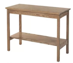 Solid Oak Church Credence Table with Shelf – Optional Locking Brass Casters – 40"