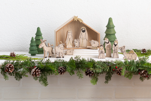 Children Wood Grain Nativity Set 