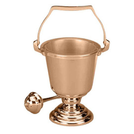 High Polish Holy Water Pot is available in Brass or Bronze. Holy Water Pot comes supplied with sprinkler and a clear plastic liner for interior of holy water pot.  Oven baked for durability   Liners and sprinklers can be acquired separately

 